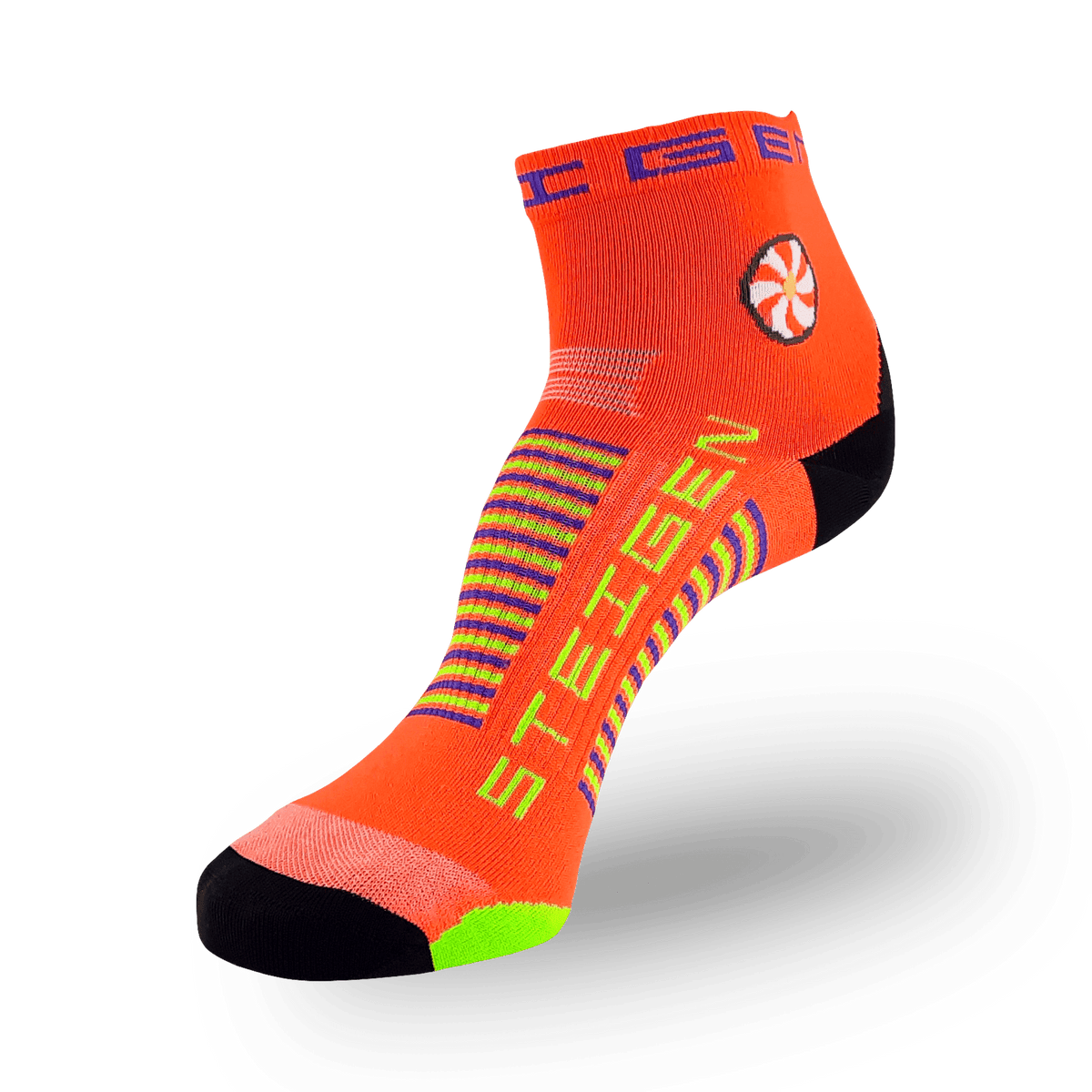 Goldfish Orange Running Socks ¼ Length