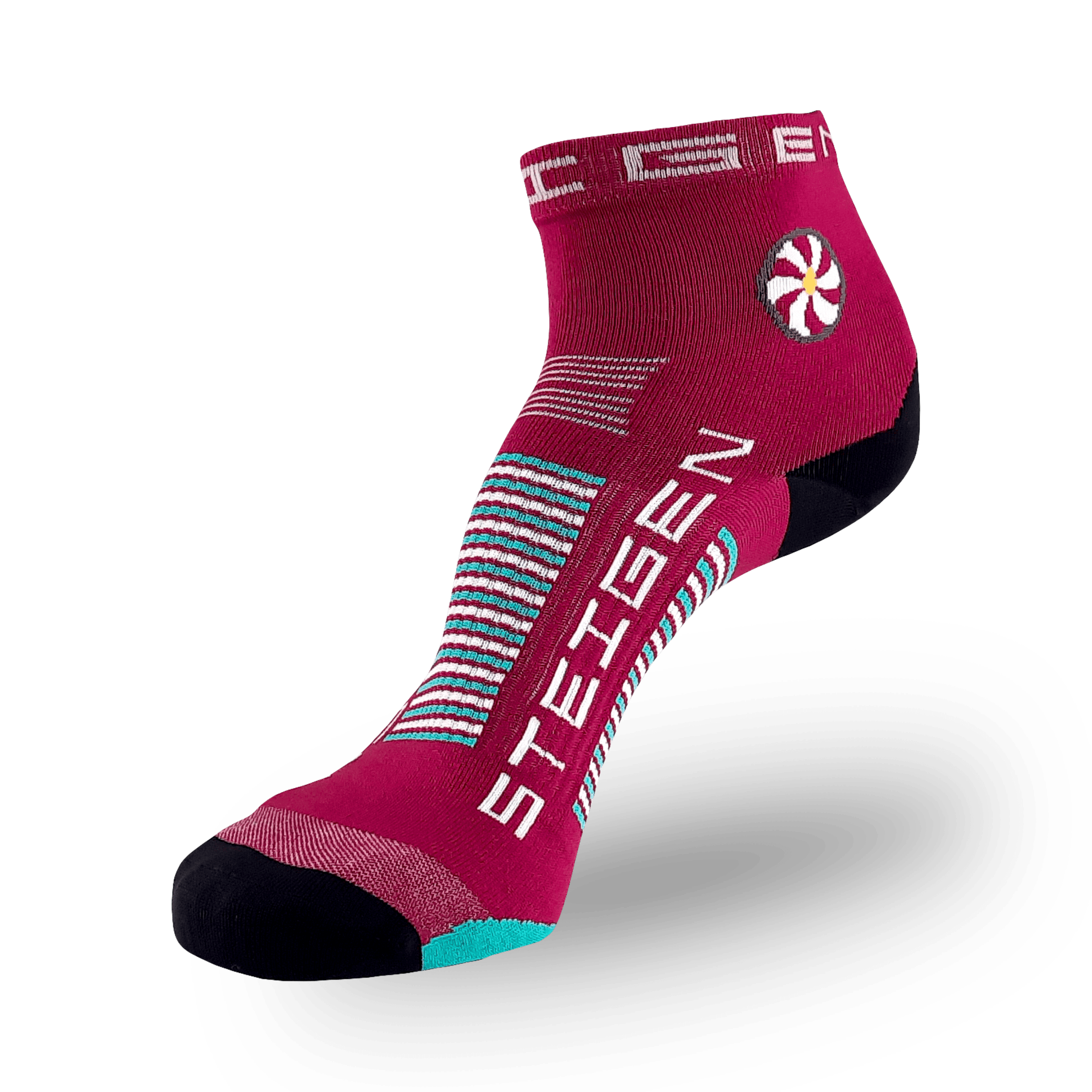 Burgundy Running Socks ¼ Length