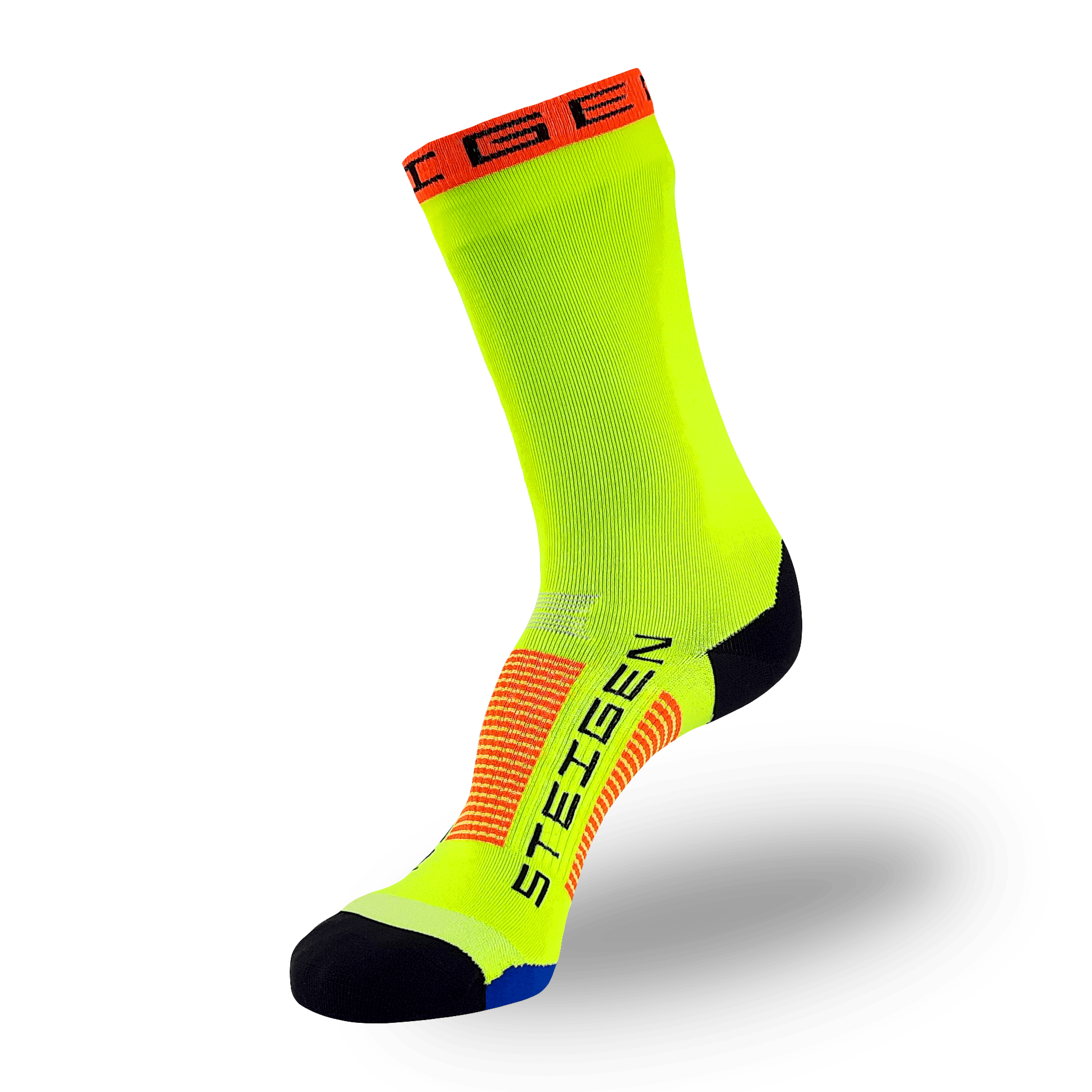 Fluro Yellow Running Socks ¾ Length