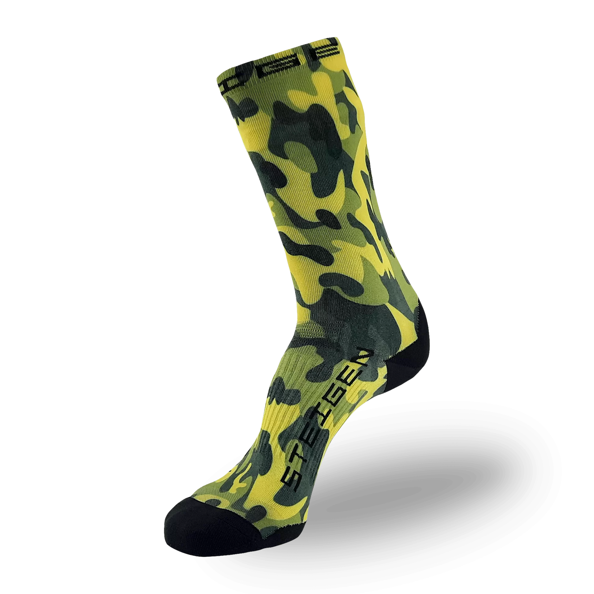 Green Camo Running Socks ¾ Length