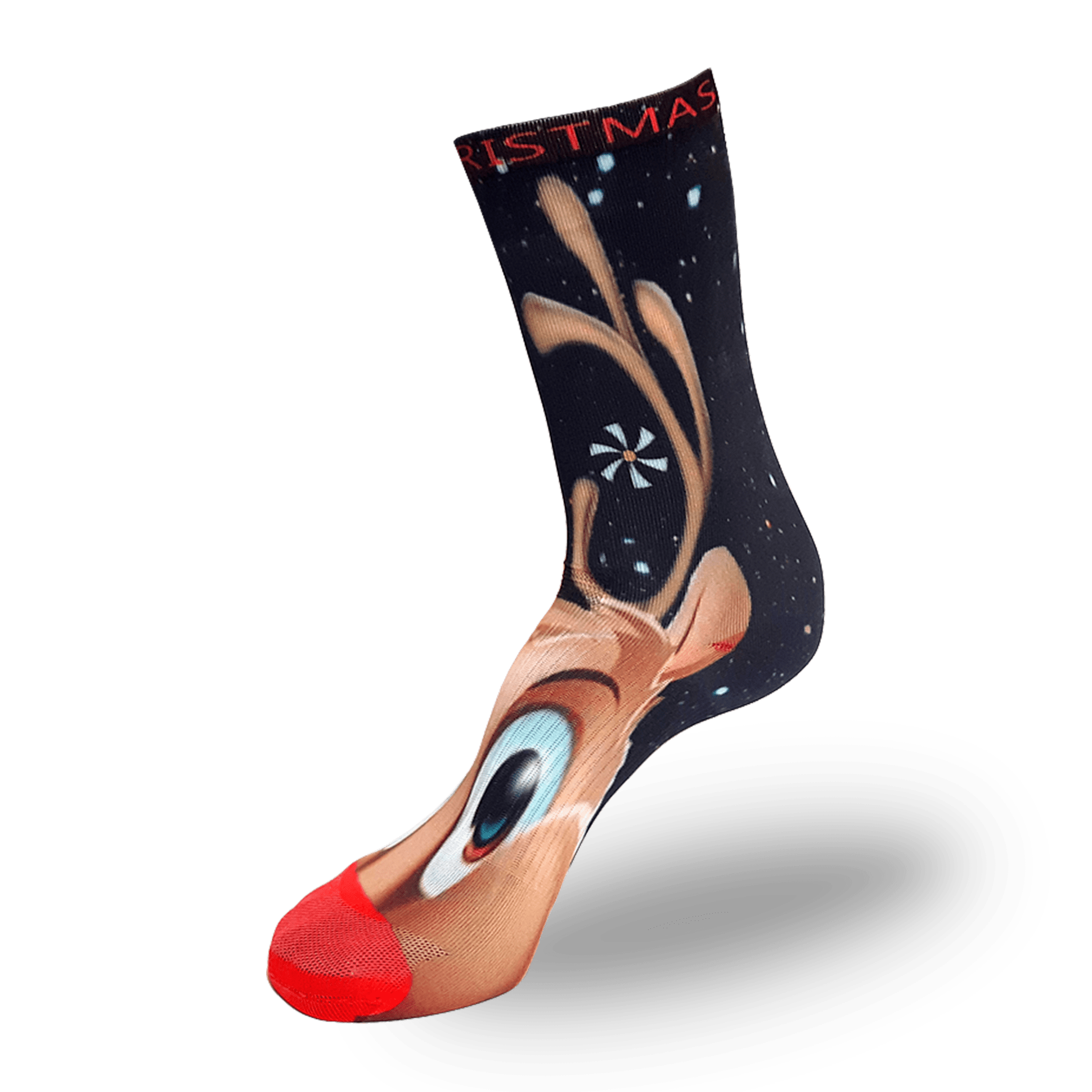 Rudolph Reindeer Running Socks ¾ Length