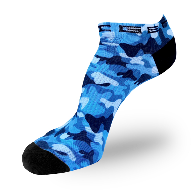 Blue Camo Running Socks Zero Length