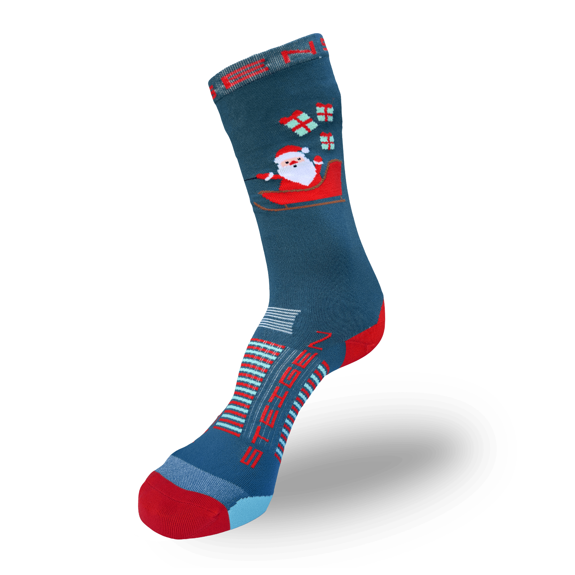 Santa's Sleigh Running Socks ¾ Length - Image 3
