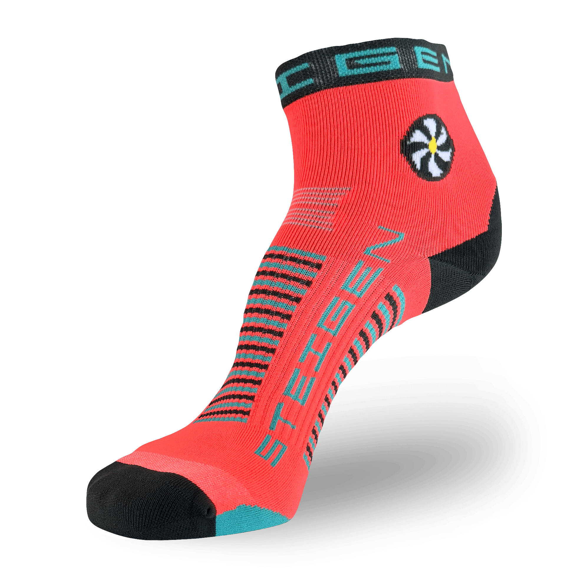 Vector Red Running Socks ¼ Length