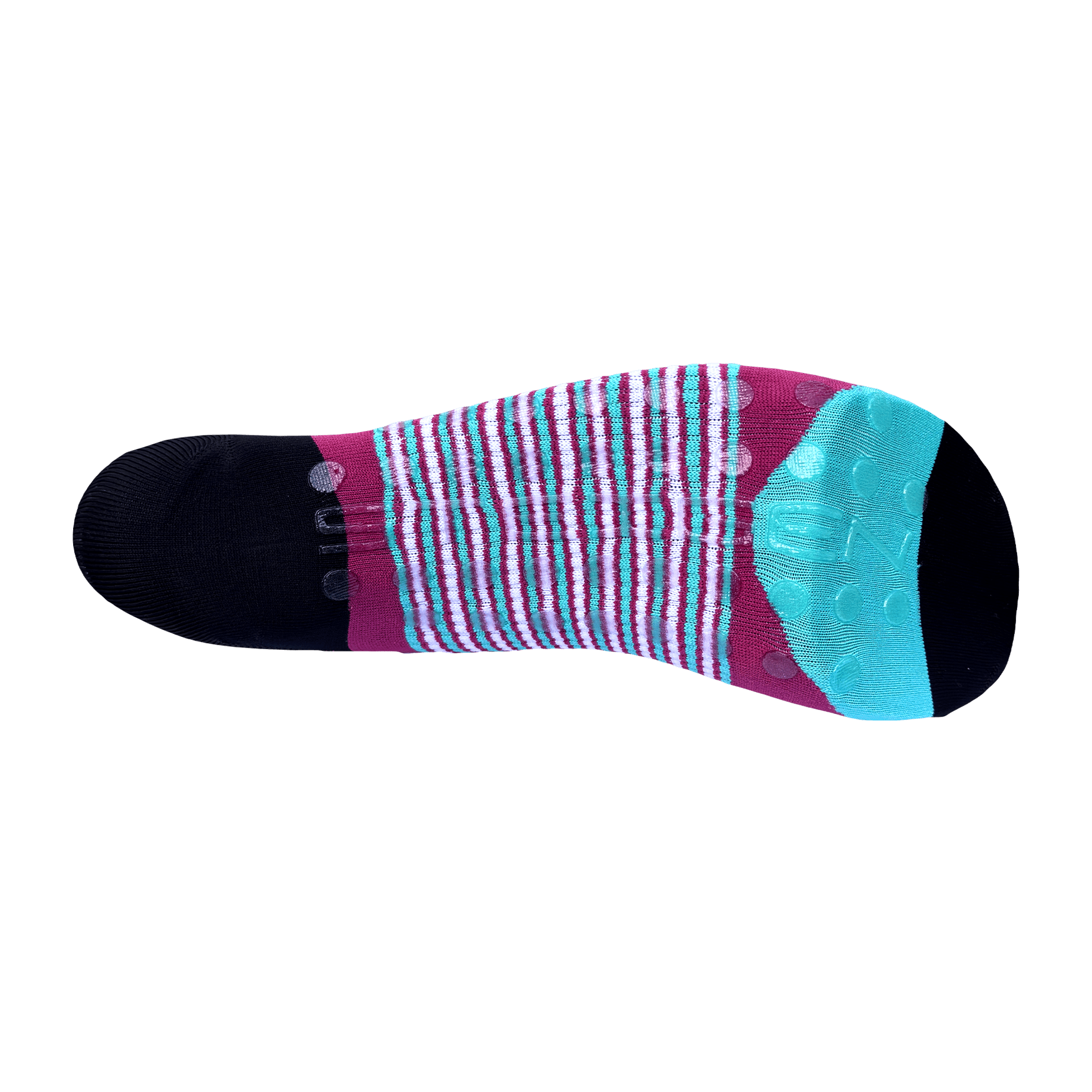 Pilates Socks Burgundy ¼ Length - Image 2