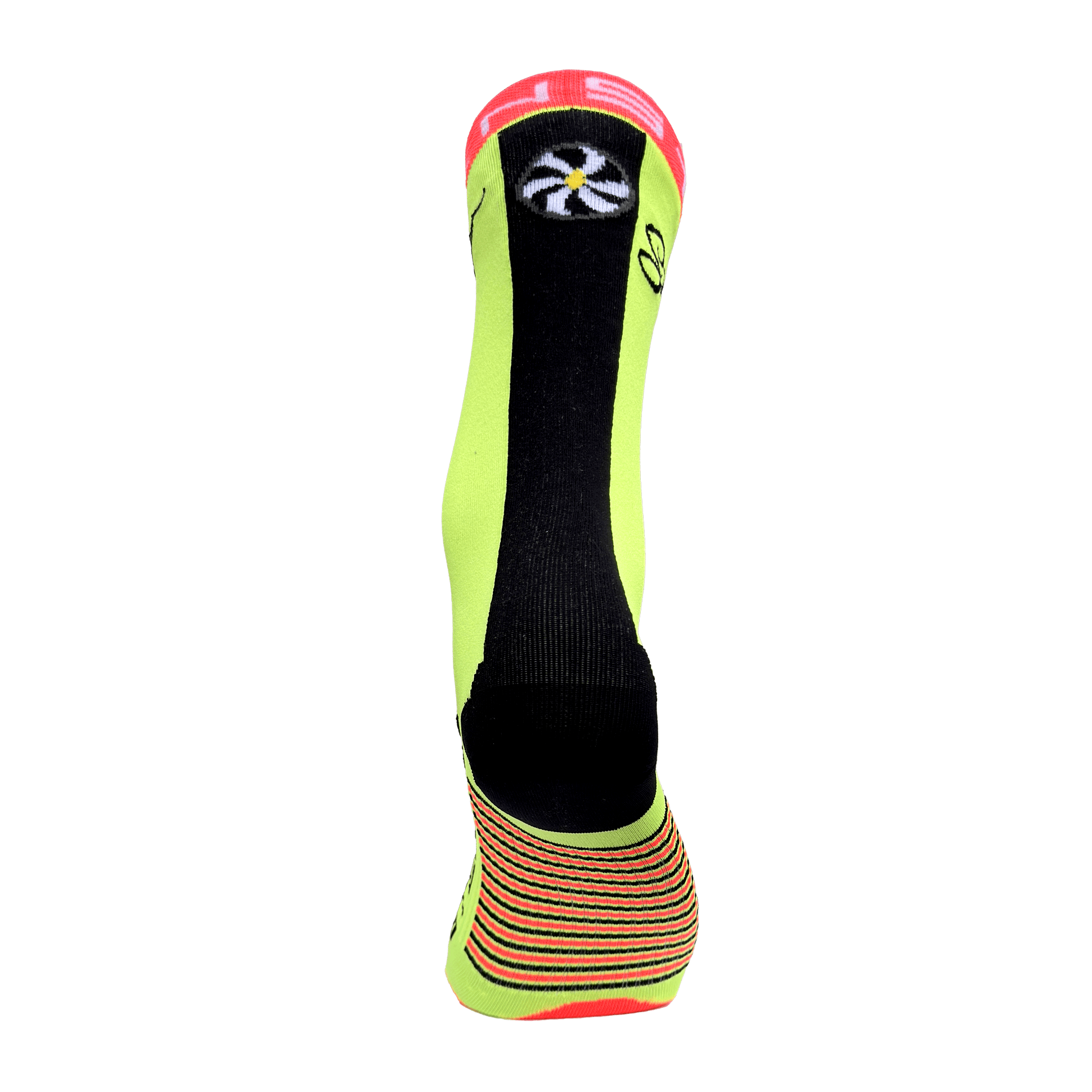 Fluro Yellow Running Socks ¾ Length - Image 2